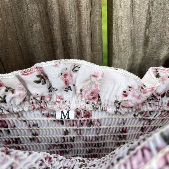 Women French Style Tie Strap Romantic Ditsy Floral Cami Sleeveless size M - Picture 6 of 9